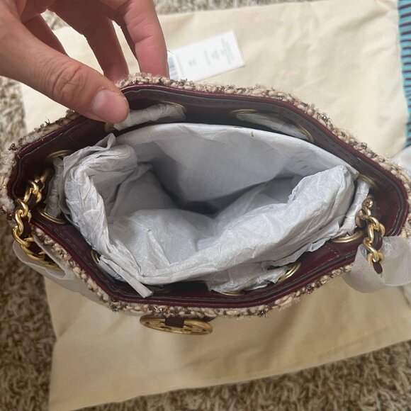 Tory Burch Tweed Fleming Soft Mini Bucket Bag - Picture 7 of 10